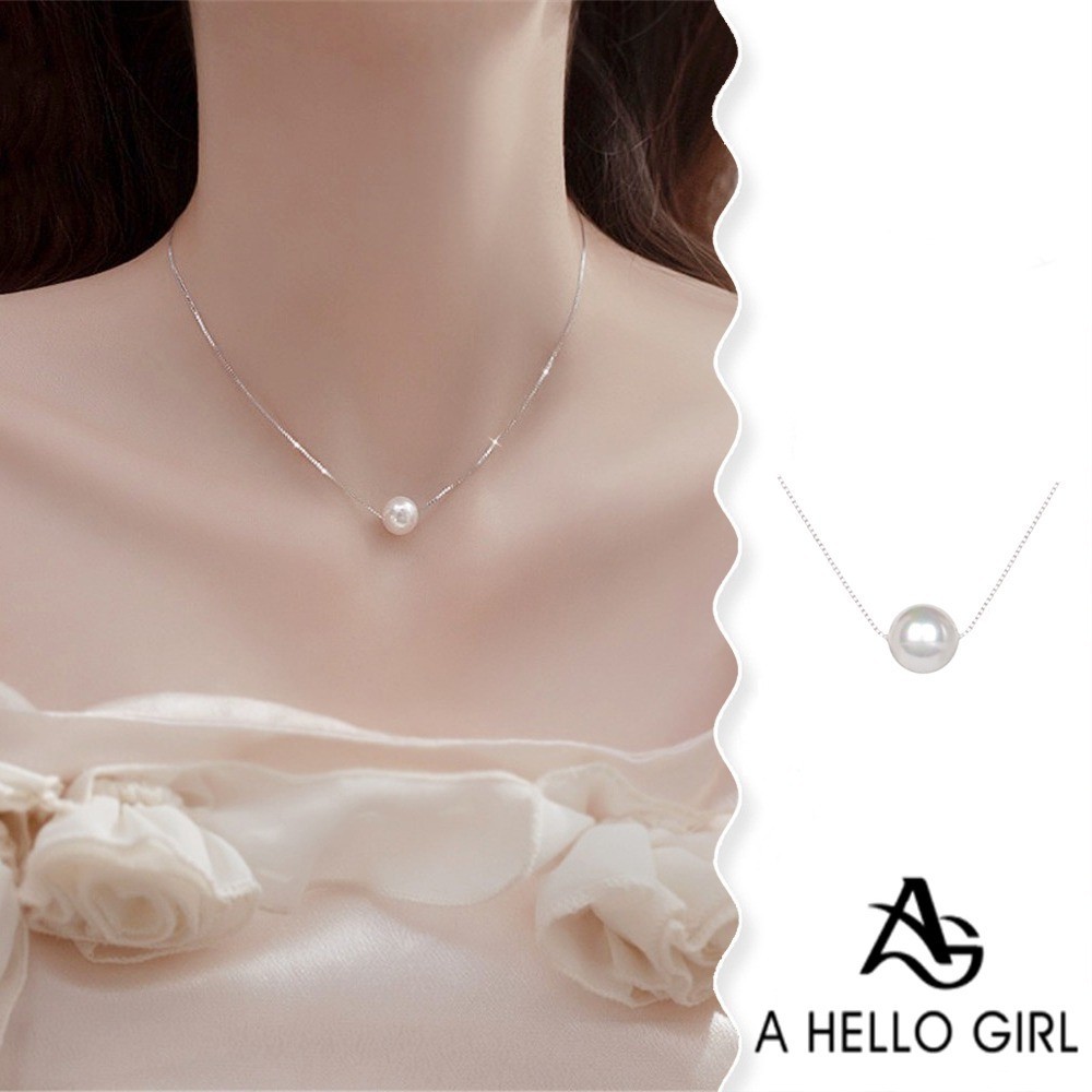 A HELLO GIRL สร้อยคอโช้กเกอร์ จี้ไข่มุก หรูหรา เครื่องประดับ แฟชั่นสําหรับผู้หญิง