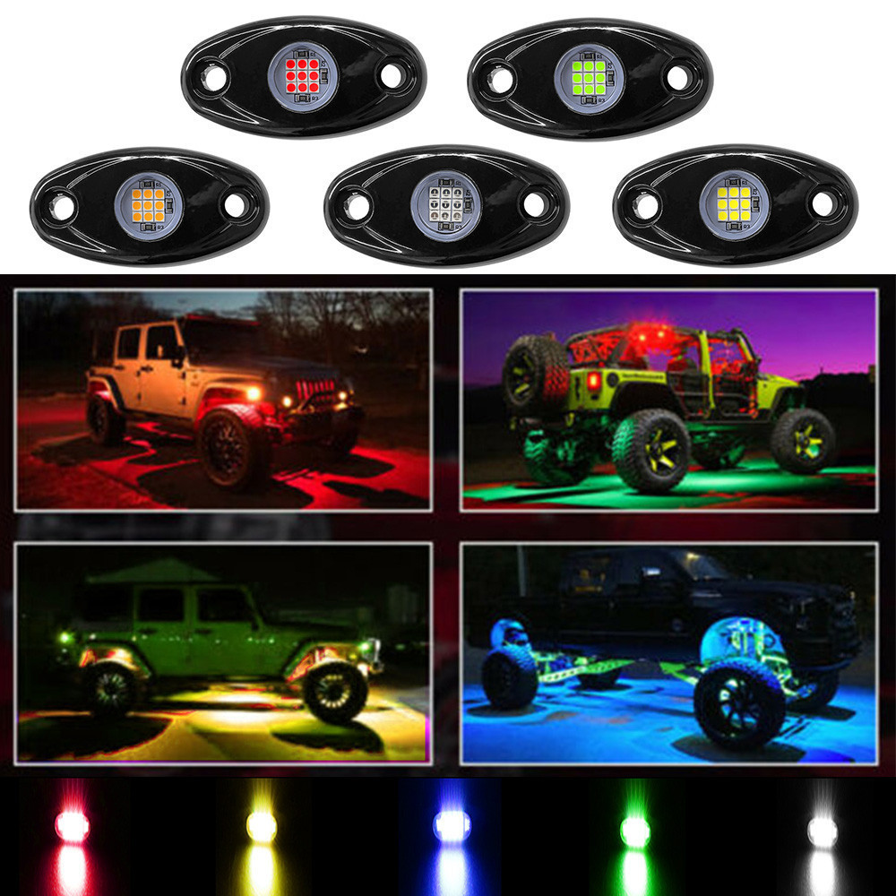 ชุดไฟนีออน LED 9 ดวง อะลูมิเนียมอัลลอย กันน้ํา 12V 4x4 สําหรับรถออฟโร้ด รถบรรทุก SUV ATV 1 ชิ้น
