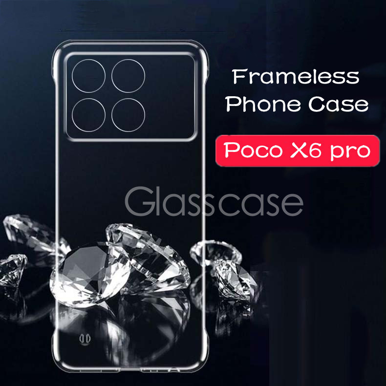 ปลอกสําหรับ Xiaomi Poco X6 F6 pro X6pro F6pro PocoF6 บาง Frameless สี่มุมปรับปรุงผิวสัมผัสเปลือกแข็ง PC ใสเคสโทรศัพท์ฝาครอบด้านหลังกันกระแทก