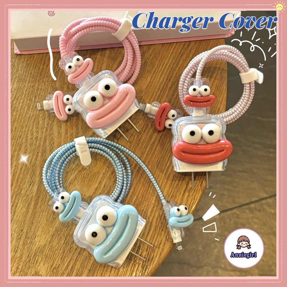 ฝาครอบป้องกันที่ชาร์จ อีโมจิ ปากใหญ่ ตลก สําหรับ 18/20W Apple น่ารัก ที่ม้วนเก็บสายชาร์จ เคส ตัวป้องกันสายเคเบิล สําหรับ USB / Type C