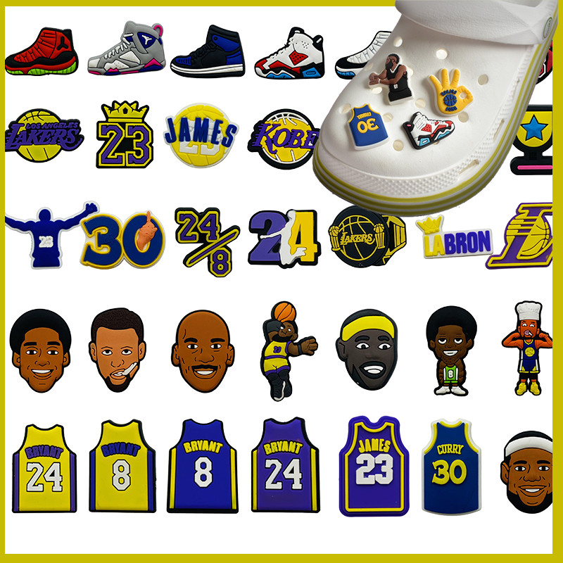 Croc Jibz NBA จี้รูปดาว ติดกระดุมรองเท้าบาสเก็ตบอล DIY