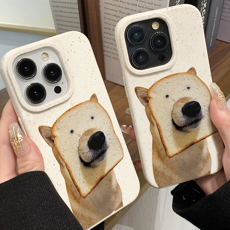 สำหรับ iPhone 11 13 For เคสไอโฟน14 15 12 Pro Max X XS XR 6 7 8 14 15 Plus 12 13 MINI น่ารัก ตลก Bread Dog รุ่น เคสโทรศั