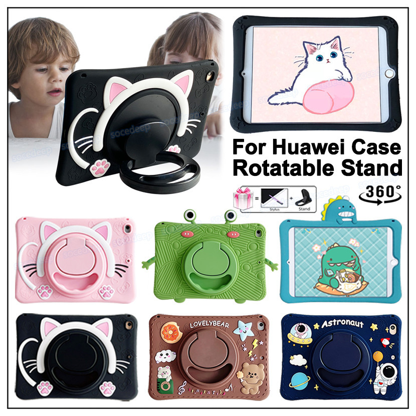 เคสแท็บเล็ต กันกระแทก ลายการ์ตูนแมว สําหรับ Huawei MediaPad M6 8.4 10.8 M5 Lite 8.0 MatePad T10 T10S 10.1 Pro 11 10.8 10.4