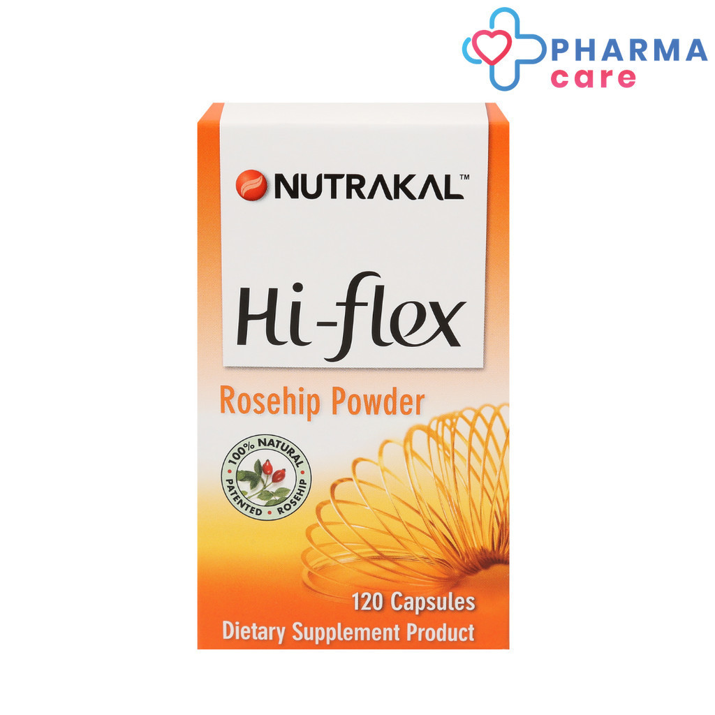 Nutrakal Hi-flex นูทราแคล ไฮ-เฟล็กซ์ ผลิตภัณฑ์เสริมอาหาร ผงโรสฮิป จาก Denmark 30, 120 แคปซูล [PC]