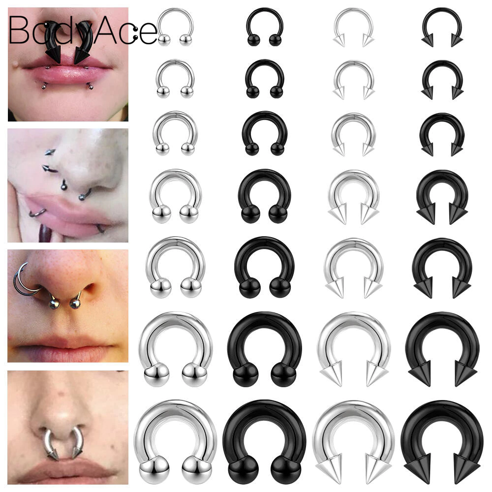Bodyace จิวจมูก สเตนเลส ขนาดใหญ่ สําหรับเจาะร่างกาย จมูก 1 ชิ้น
