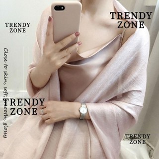 Trendyzone ผ้าคลุมไหล่ ผ้าพันคอ ผ้าลินิน สีพื้น พลัสไซซ์ 180…