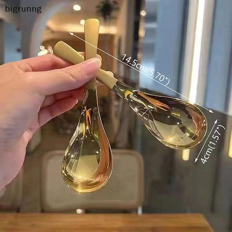 Bigrunng ทางเลือกอื่น ช้อนสแตนเลสเกาหลีด้ามยาวบนโต๊ะอาหารข้นกวนน้ําแข็งช้อนอาหารช้อนอาหารค่ําในครัวเรือนช้อนส้อมขนม ดร SG - รูปที่ 7