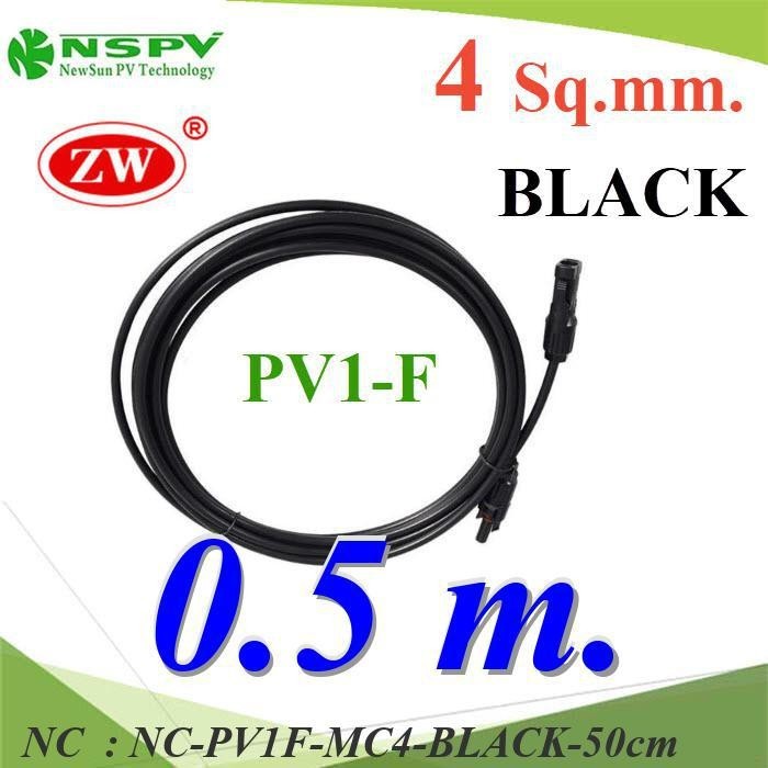 NC สายไฟโซลาร์เซลล์ สำเร็จรูป Solar Cable PV1-F PV1F-MC4-BLACK-50cm