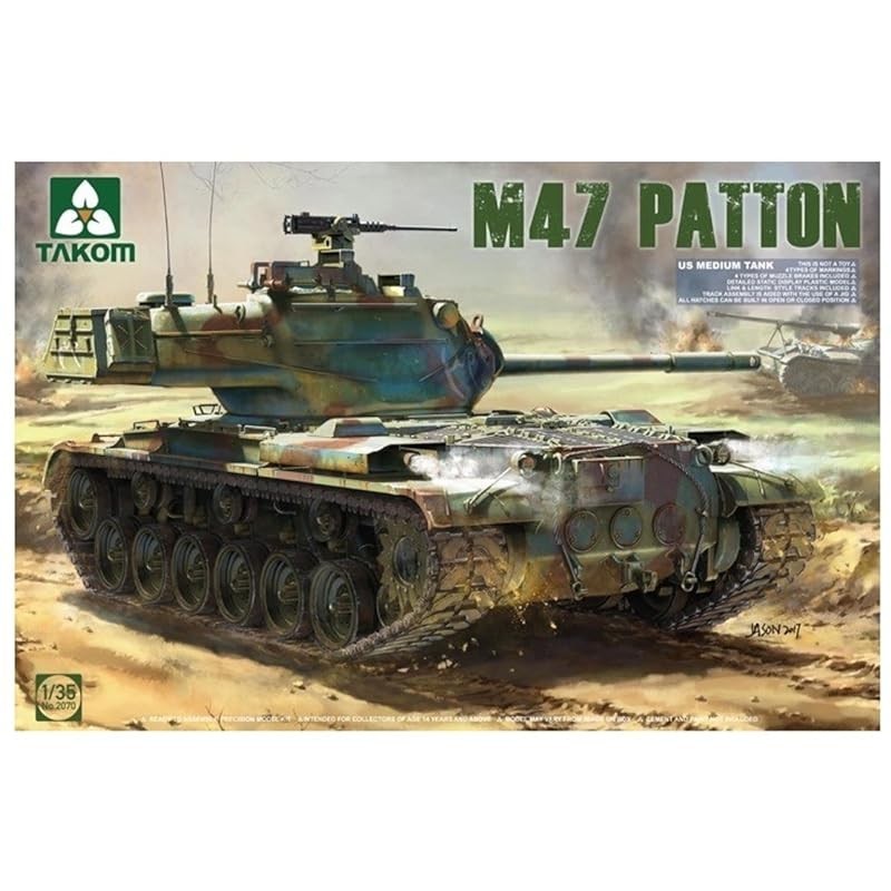 Takom Takom 1/35 สหรัฐอเมริกา Army M47 Patton โมเดลรถถังพลาสติก ขนาดกลาง Tko2070
