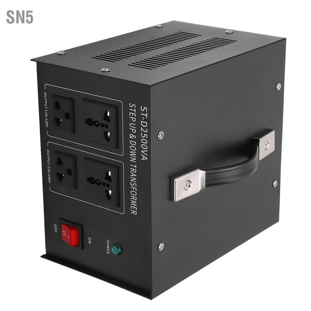 SN5 หม้อแปลงแรงดันไฟฟ้า 2500W 110-120V ถึง 220V Step Up 220-240V 110V Buck Universal Power Converter