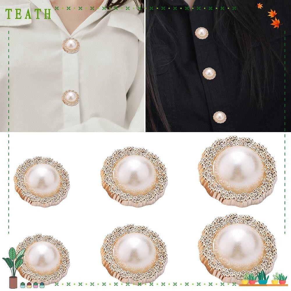 Teath กระดุมมุก แฮนด์เมด DIY สําหรับตกแต่งเสื้อผ้า 20 ชิ้น