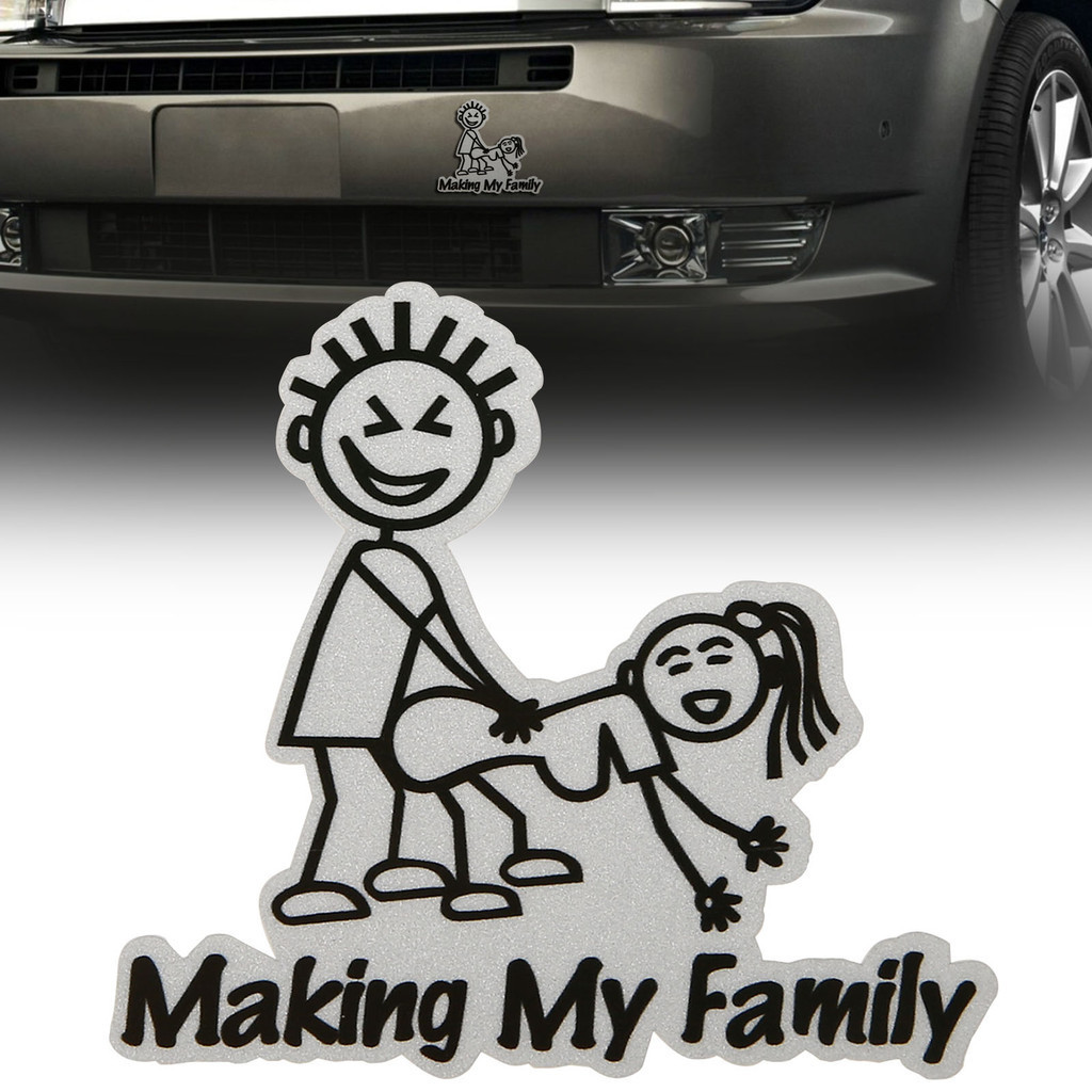 สติกเกอร์ PVC สะท้อนแสง ลาย MAKING MY FAMILY สําหรับติดตกแต่งหน้าต่างรถยนต์ รถบรรทุก จํานวน 1 ชิ้น ☆Gyxcadia365