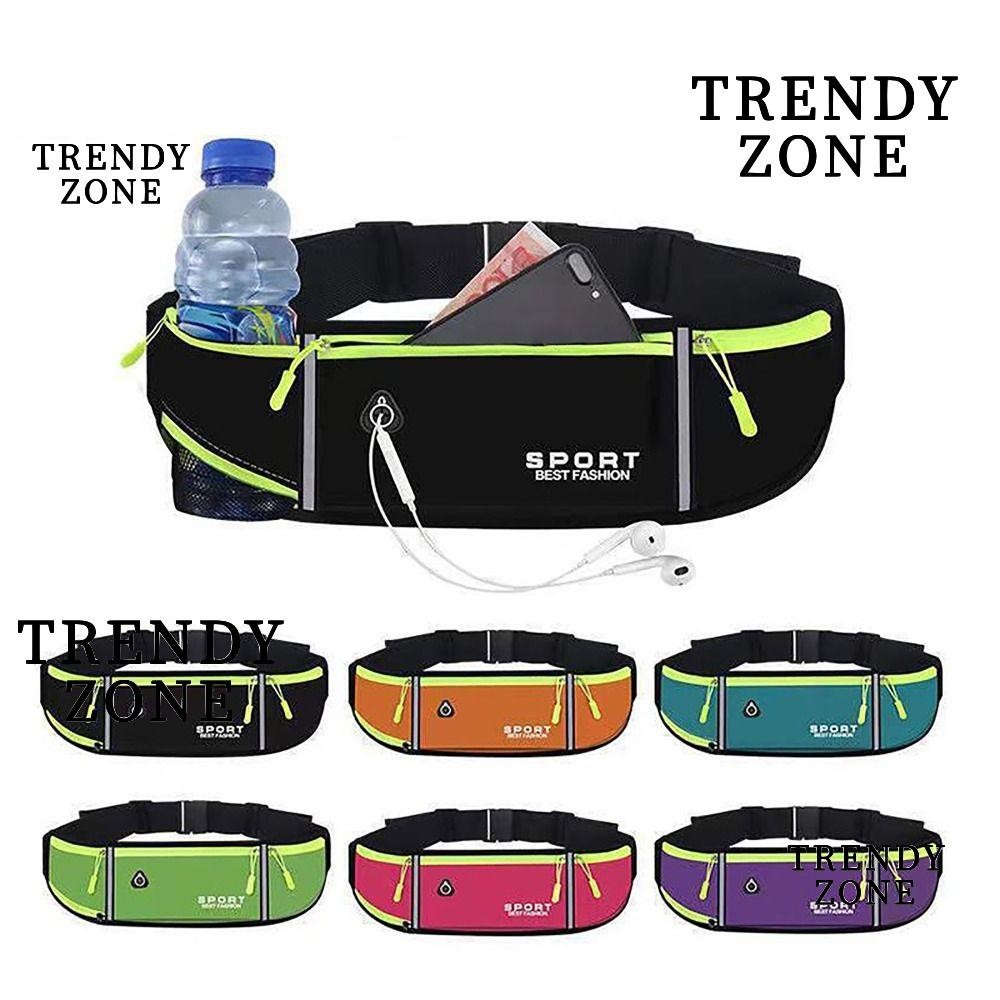 Trendyzone กระเป๋าคาดเอว ผ้าไนล่อน พร้อมเทปสะท้อนแสง ทนต่อการสึกหรอ สําหรับวิ่งมาราธอน ออกกําลังกาย กลางแจ้ง