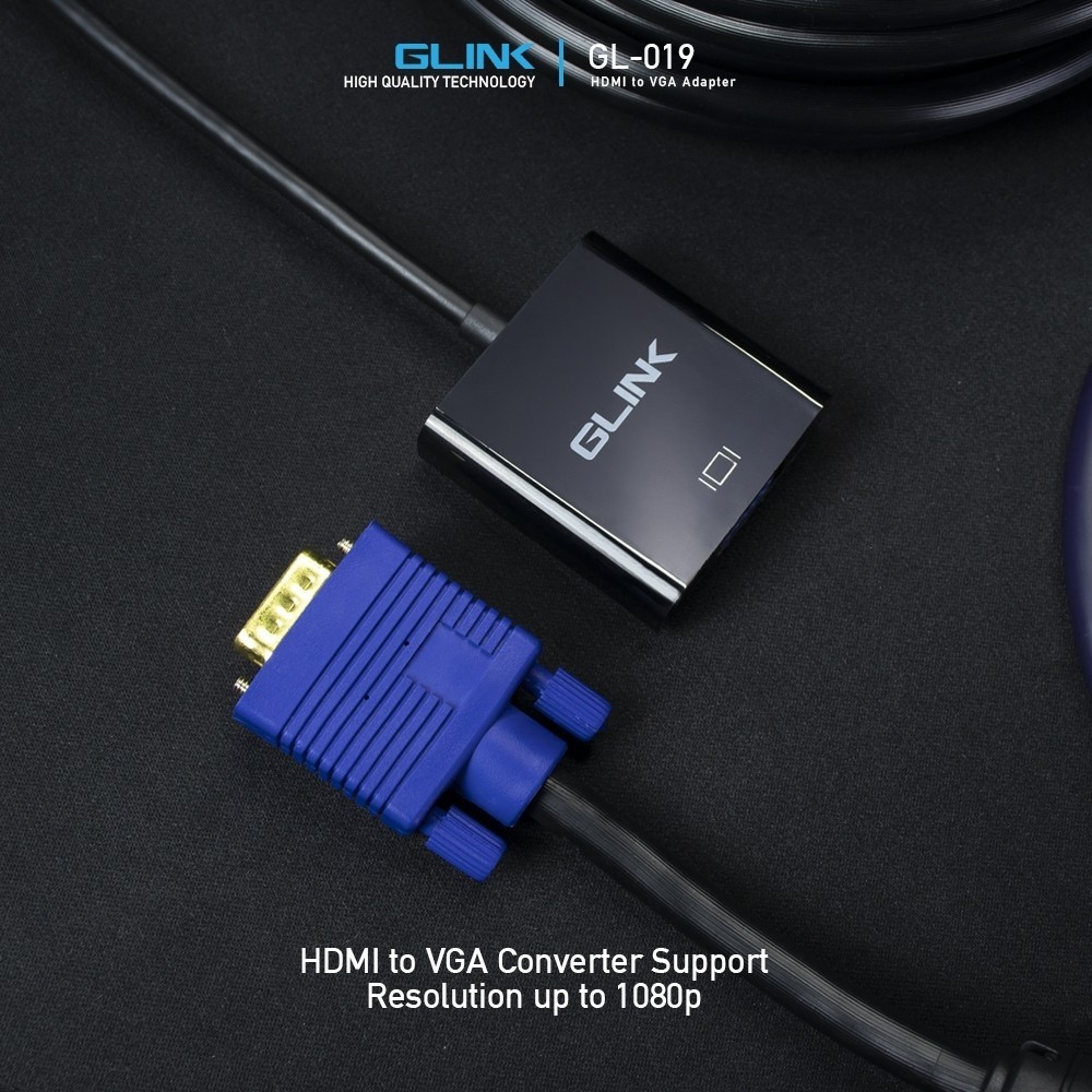 สายแปลงสัญญาณ HDTV เป็น VGA GL019 สายแปลงสัญญาณภาพ GL-019 HDMI to VGA Adapter HDTV TO VGA