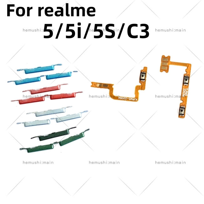 สําหรับ OPPO realme 5 5i 5s C3 ปุ่ม Flex on/ปิดปุ่มสวิทช์ด้านข้าง Key Volume Up Down Flex สายโทรศัพท์มือถือ Part