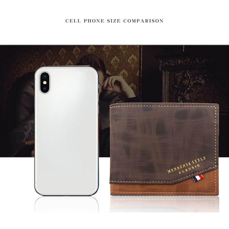 IELGY กระเป๋าสตางค์ใบสั้นสําหรับผู้ชายฝ้าช่องเสียบการ์ดหลายช่องความจุขนาดใหญ่ - รูปที่ 6