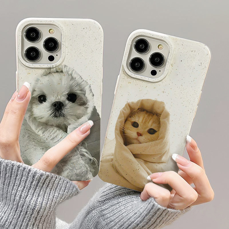 สำหรับ iPhone11 13 FUNNY CASE FOR เคสไอโฟน15 12 14 Pro Max X XR XS MAX 6 7 8 14 15 Plus 12 13 MINI ลูกสุนัขแมวเย็น เคส