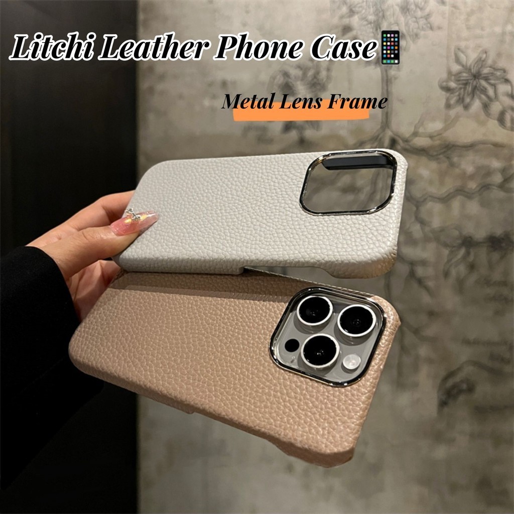 เคสโทรศัพท์มือถือหนัง แบบแข็ง กันกระแทก ป้องกันเลนส์กล้อง หรูหรา สําหรับ iPhone 15 14 13 12 Pro Max 11 14pro 15pro