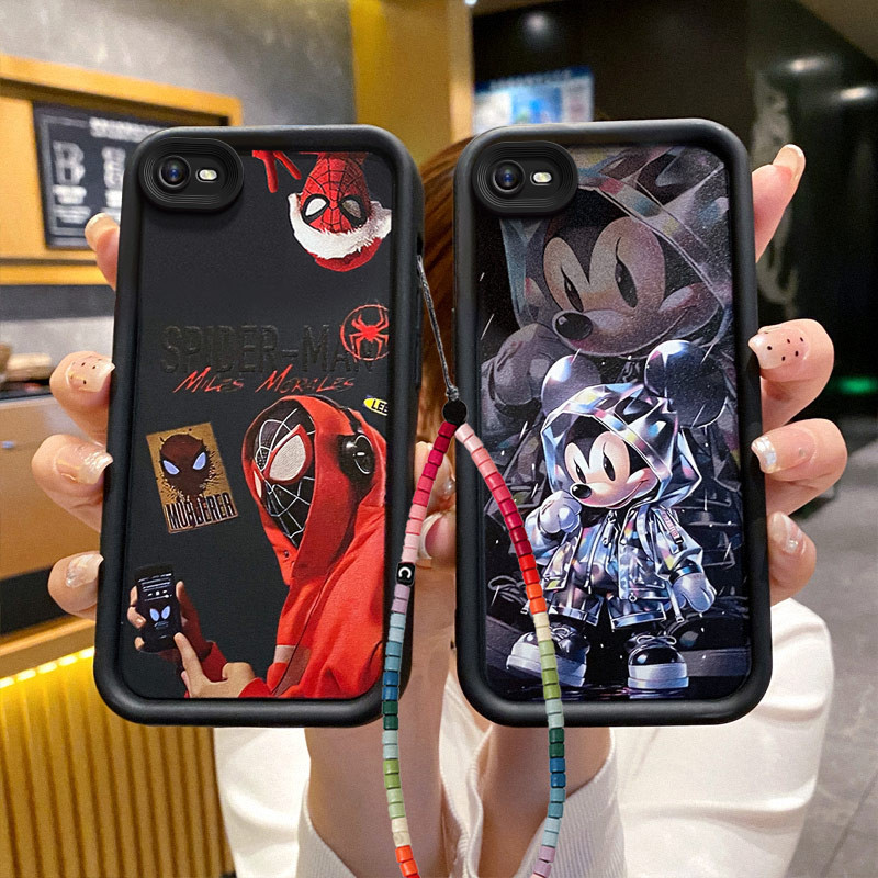 เคส realme c2 เคส oppo a1k เคสโทรศัพท์มือถือ ลายการ์ตูน สีดํา สําหรับ