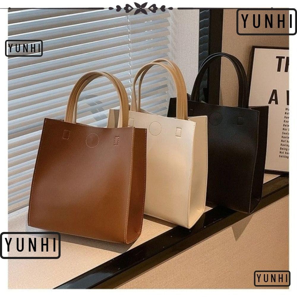 Yunhi กระเป๋าถือ หนัง PU ทรงโท้ท ขนาดใหญ่ จุของได้เยอะ แฟชั่นยอดนิยม สไตล์เกาหลี สําหรับผู้หญิง
