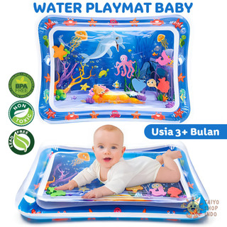 TAIYO Water Playmat Baby Alas Matras Bantalan Air Bayi Tummy Time Portable Lingkaran Persegi Panjang