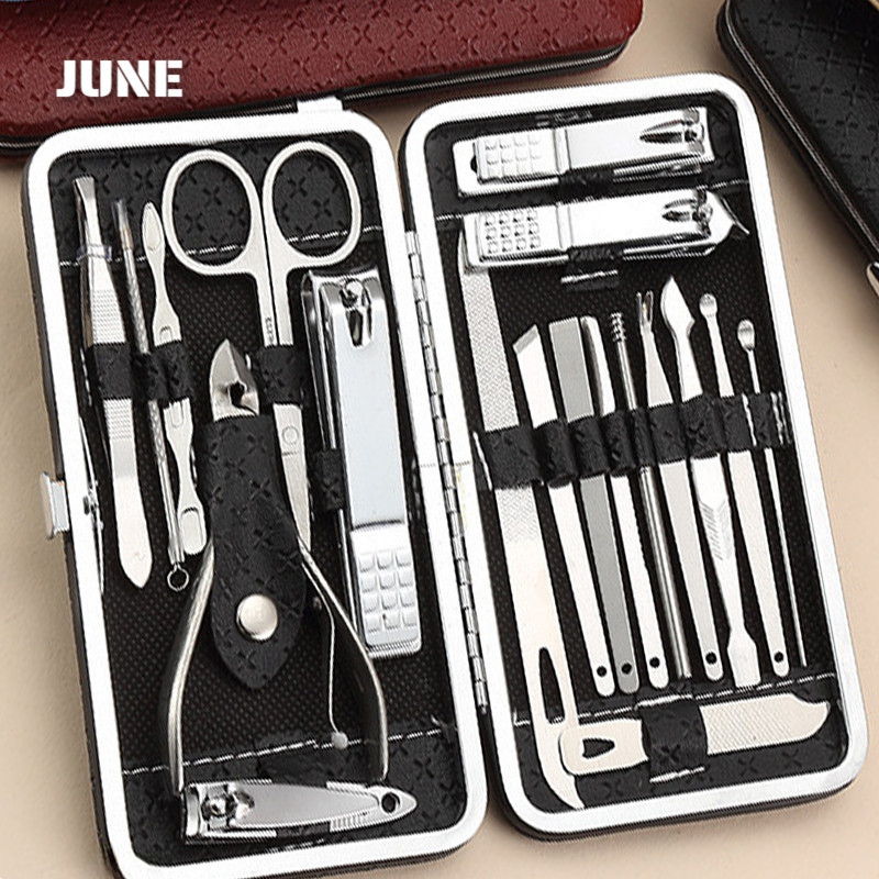 ⚡พร้อมส่ง⚡กรรไกรตัดเล็บ ครบเช็ต 19 ชิ้น ชุดตัดเล็บ อุปกรณ์ตัดเล็บ ชุดกรรไกรตัดเล็บ ครบเช็ต
