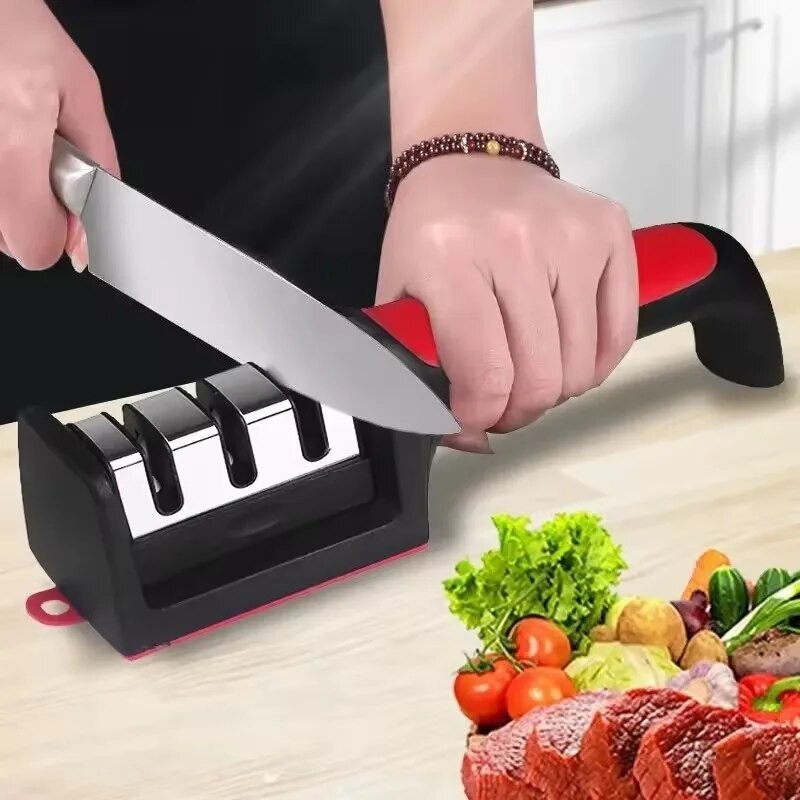 ที่ลับมีด อุปกรณ์ลับของมีคม 3 ระดับ ใช้ง่าย Knife Sharpener #MDS002