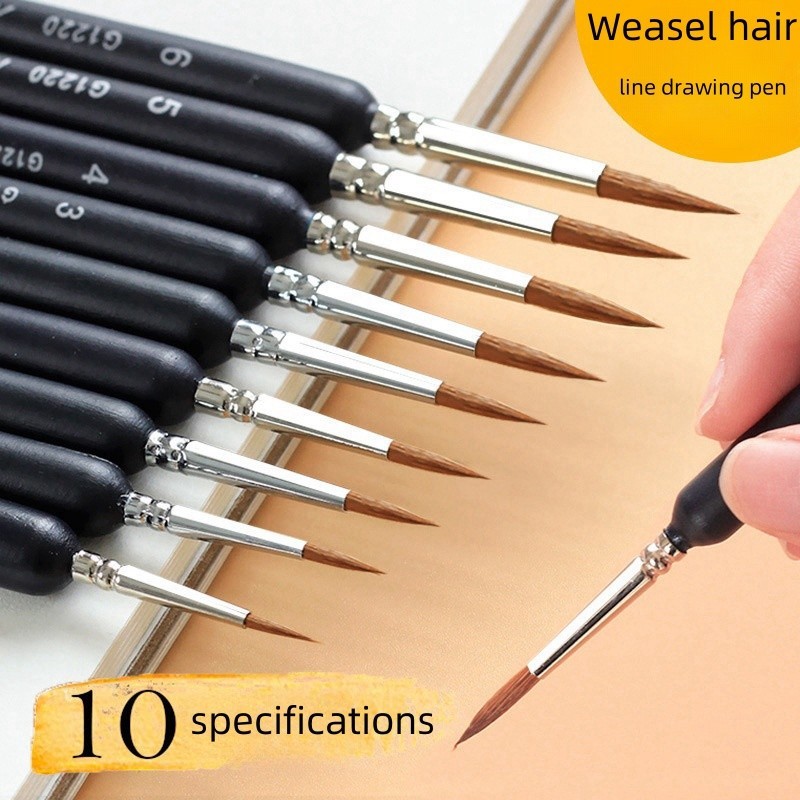 Weasel ปากกาวาดเส้นผม วาดภาพระบายสีน้ํามัน อะคริลิค สีน้ํา แปรงปลายแหลม