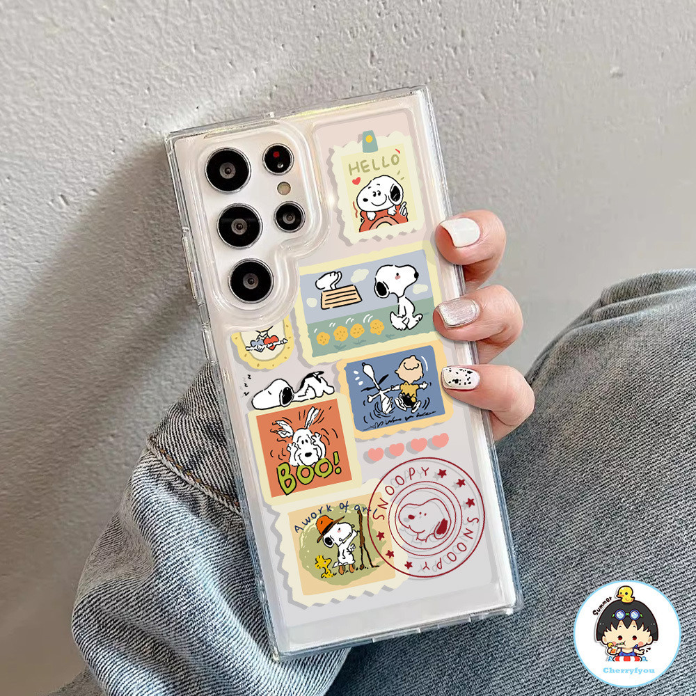 เคสโทรศัพท์มือถือแบบนิ่ม TPU กันกระแทก ลายการ์ตูนสนูปปี้น่ารัก สําหรับ SAMSUNG S24 S23 S22 S21 Plus S24 Ultra S20 FE A12 A54-5G A53-5G A10S A50s A30s A12 M12 A32 A04e A13