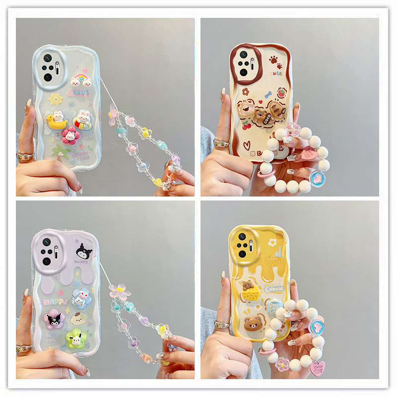เคส redmi note 10 pro เคสโทรศัพท์มือถือ ลายตุ๊กตา 3D สีครีม สําหรับ redmi note 10 pro