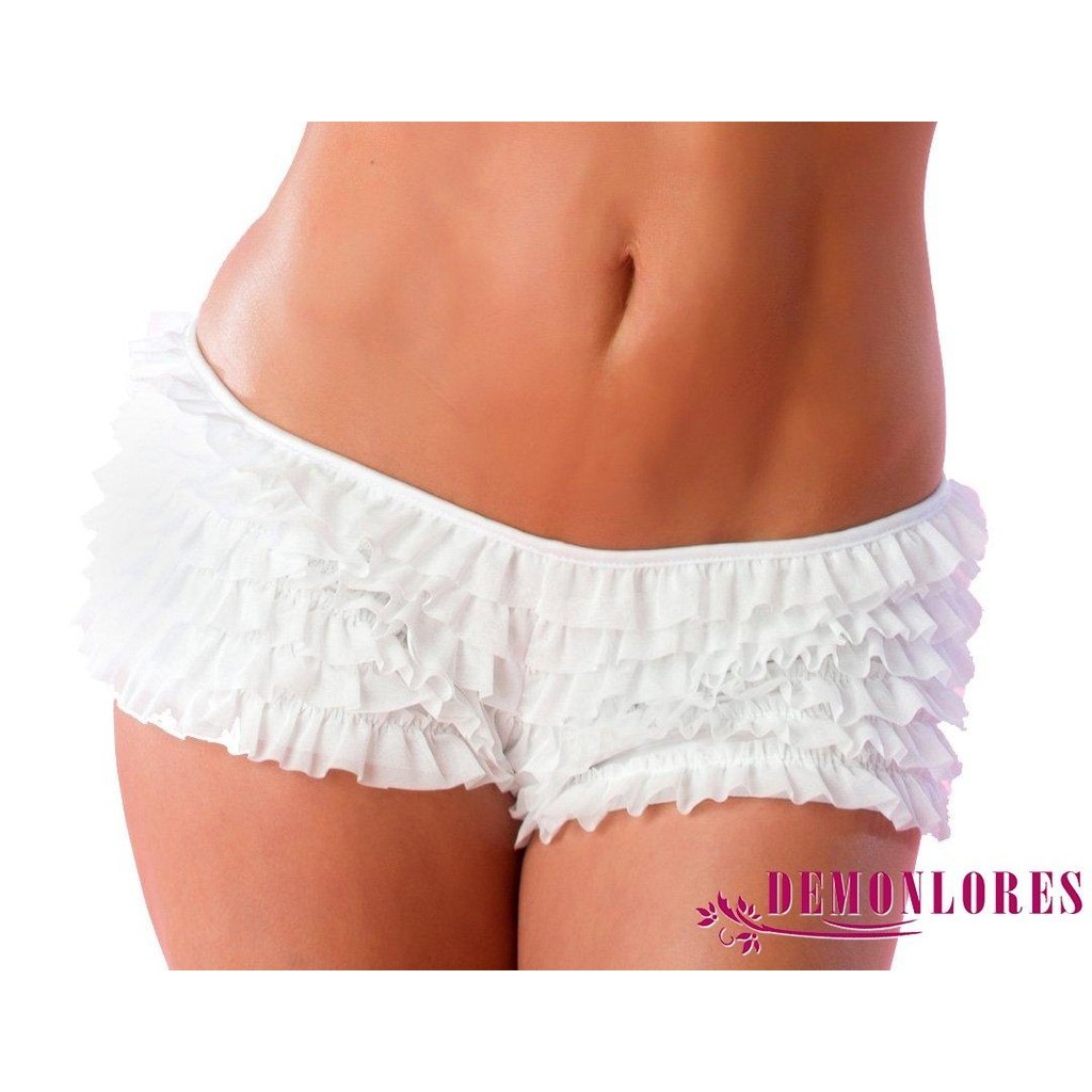 Demonlores-ผู้หญิงกางเกงขาสั้นสีทึบbreathable Rufflesชุดชั้นในยืดหยุ่นกางเกงนักมวยโบว์