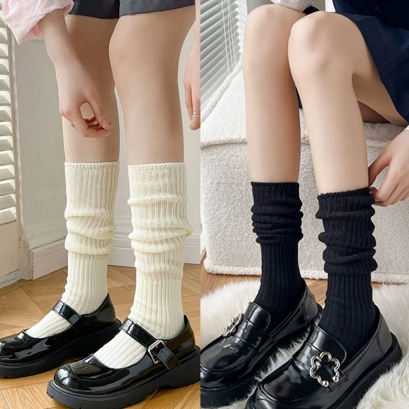 🎀พร้อมส่งในไทย🧦ถุงเท้าผู้หญิง jk ถุงเท้ายาวถึงเข่าลายแนวตั้ง สไตล์วิทยาลัย ถุงเท้าโลลิต้า