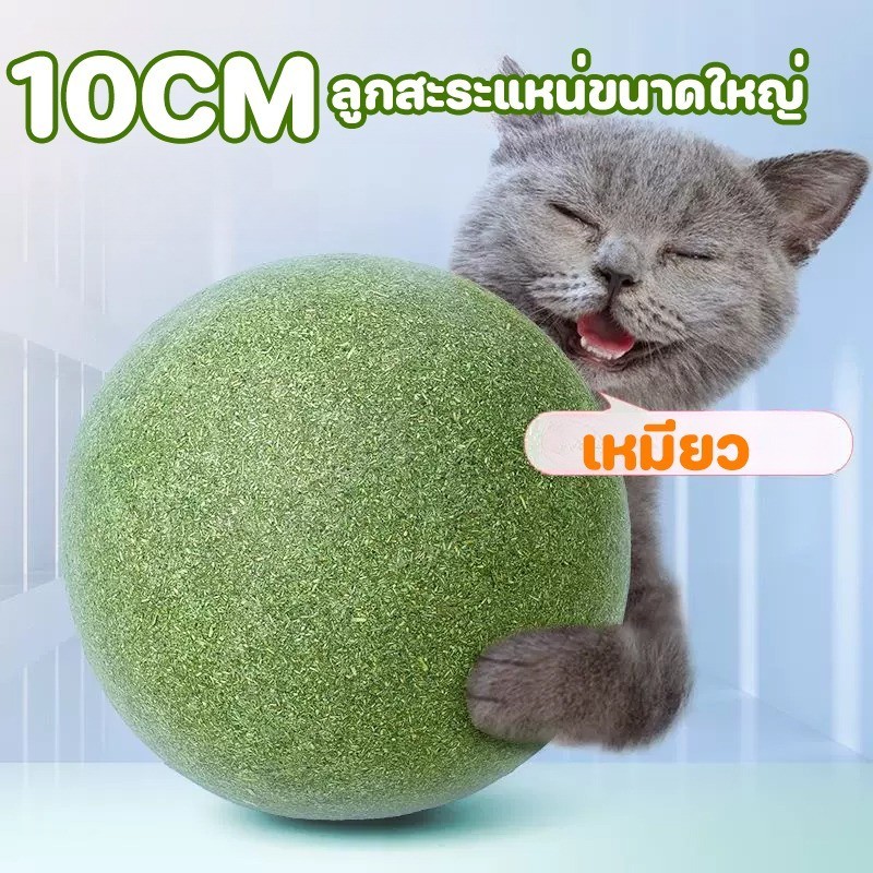 พร้อมส่ง ซุปเปอร์ใหญ่ แคทนิปบอล 10CM กัญชาแมว catnip ball ขนมแมวเลีย สมุนไพรแมวเลีย ผ่อนคลาย อารมณ์ดี