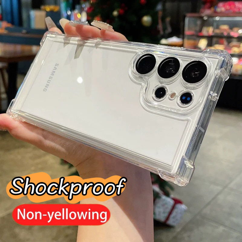 SAMSUNG หรูหราโปร่งใสสําหรับsamsung Galaxy A34 A54 A15 A25 A35 A55 A53 5Gกันชนนุ่มกล้องProtector Clear Hardอะคริลิค