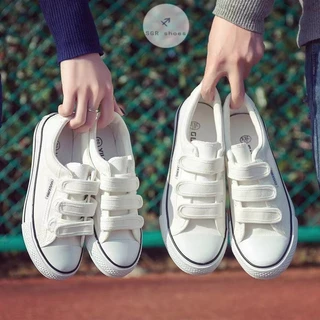 👣รองเท้านักเรียน👣สินค้าพร้อมจำหน่าย รองเท้าผ้าใบแฟชั่นสตรีสไตล์เกาหลี เวลโครก็สะดวก