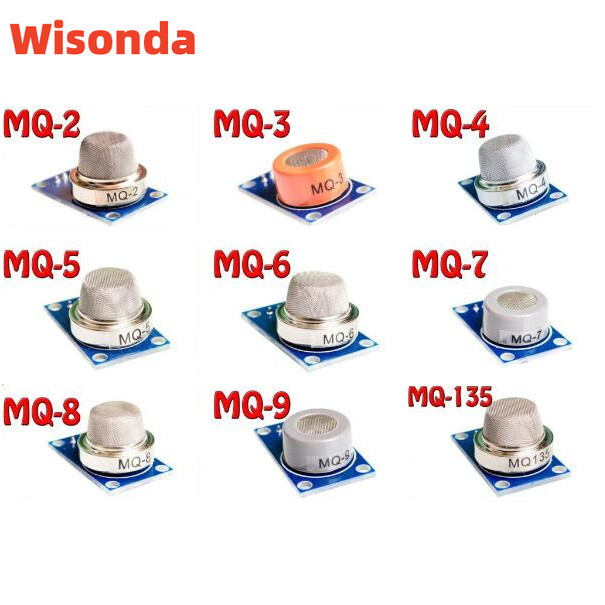 Mq เซนเซอร์ตรวจจับก๊าซแอลกอฮอล์ MQ-2 MQ-3 MQ-4 MQ-5 MQ-6 MQ-7 MQ-8 MQ-9 MQ-135 LPG CNG