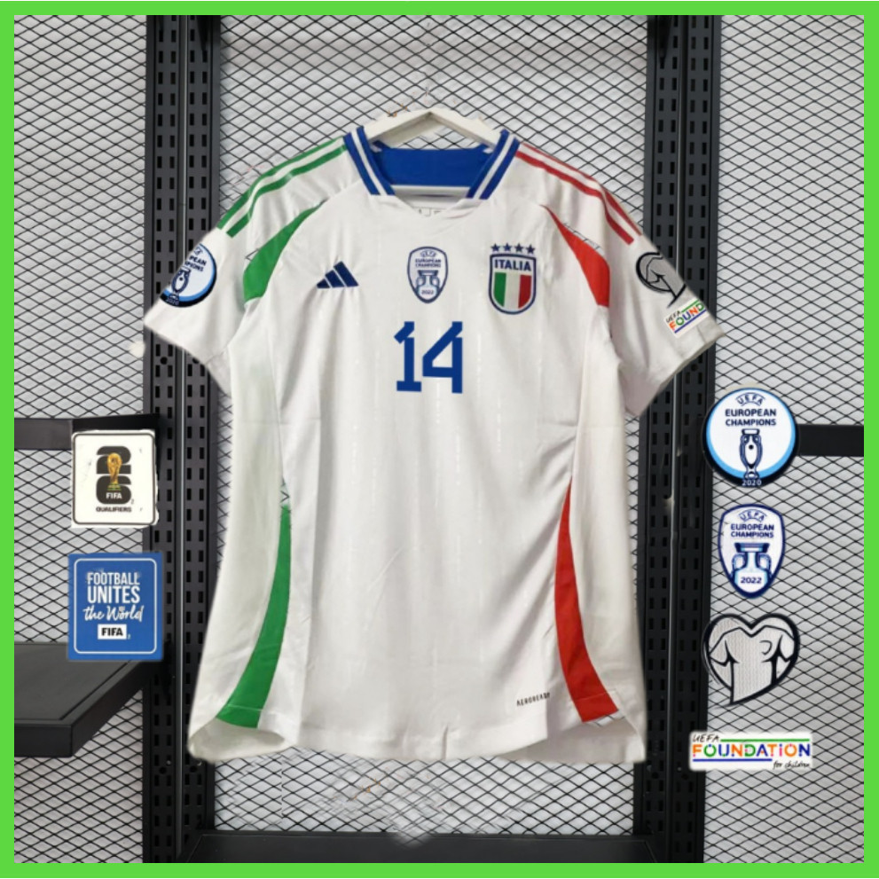[Fans Edition] เสื้อกีฬาแขนสั้น ลายทีมชาติฟุตบอล Italy Jersey 2024 ชุดเยือนยูโร คุณภาพสูง