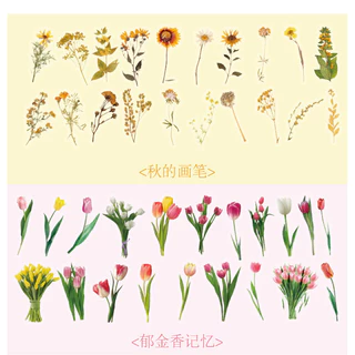 Journamm สติกเกอร์ฉลาก ลายดอกเดซี่ PET สําหรับตกแต่งสมุดภาพ 40 ชิ้น ต่อแพ็ก