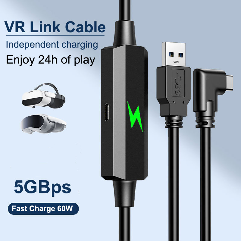 สายชาร์จ Usb 3.0 Type C 5Gbps อุปกรณ์เสริม สําหรับ Meta Quest 3 PSVR2 Oculus Quest 2 VR PICO 4