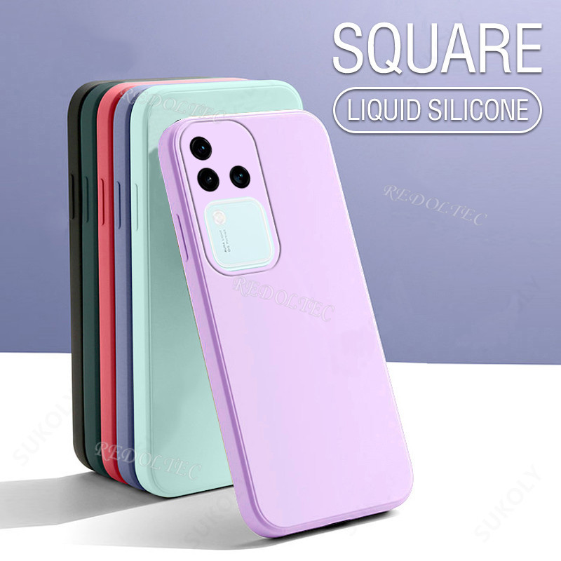 เคสโทรศัพท์ซิลิโคน TPU แบบนิ่ม ผิวด้าน ทรงสี่เหลี่ยม บางพิเศษ ป้องกันกล้อง สีแคนดี้ สําหรับ VIVO V30 V30 Pro 5G V30 V30Pro V30Pro 5G