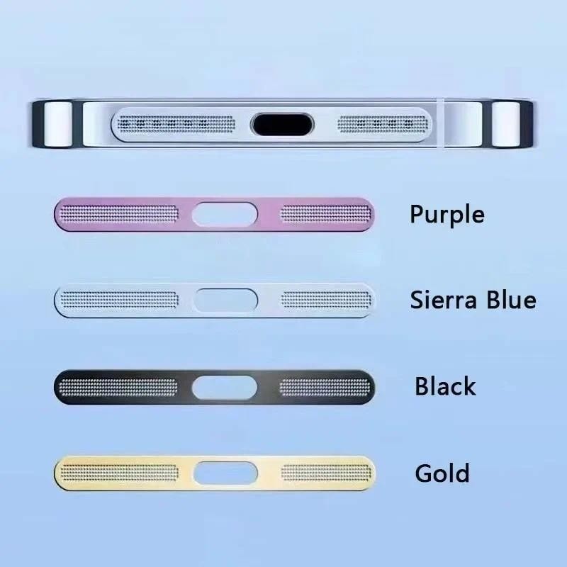 IPhone16 16Pro 16Plus 16PM 15ProคุณภาพสูงลําโพงEarpieceโลหะสุทธิป้องกันฝุ่นสติกเกอร์สําหรับiPhone 16 15 14 13 12 Pro Max Plus Miniกันกระแทกลําโพงป้องกันรู
