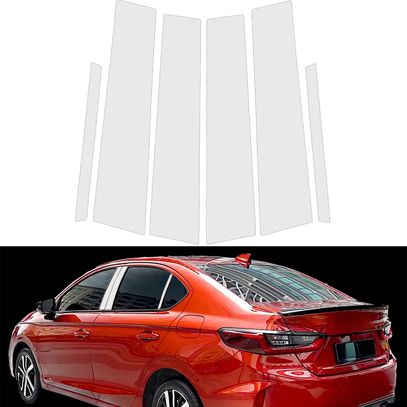 POSSBAY รถเสาหน้าต่างตกแต่ง PC Trim B/C เสาสติกเกอร์สําหรับ Honda City GN1/2/3/5/6/7 ซีดาน/Hatchback