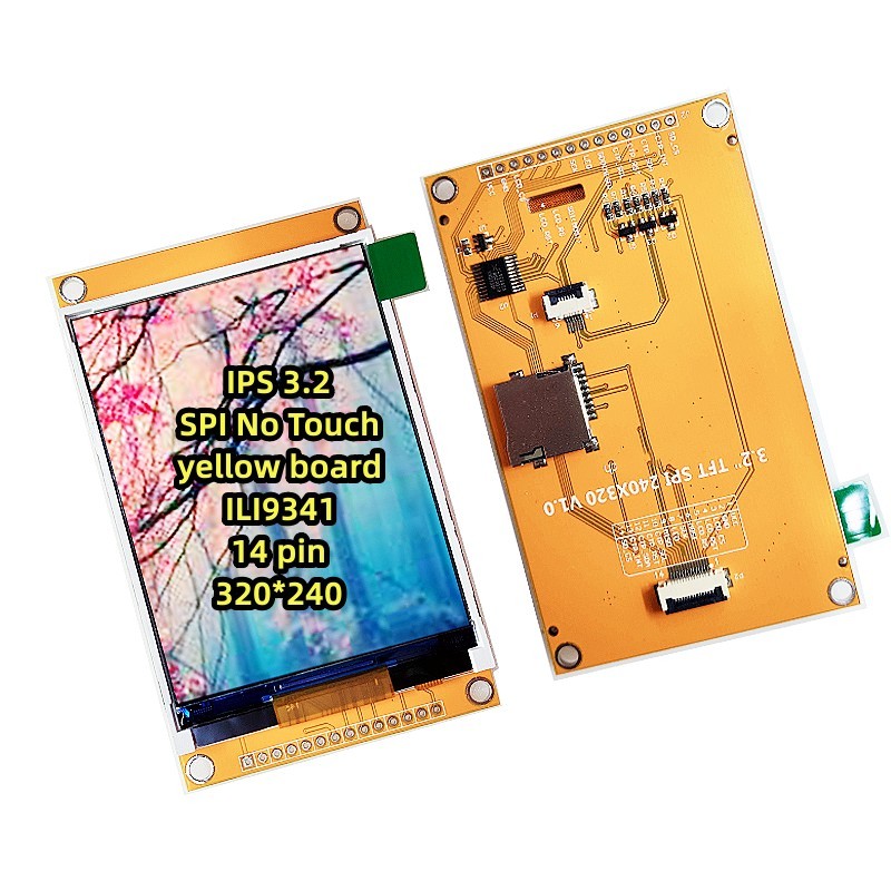 New Electronic 14 pin IPS 3.2 Inch Yellow Board No Touch ILI9341 Display 320*240