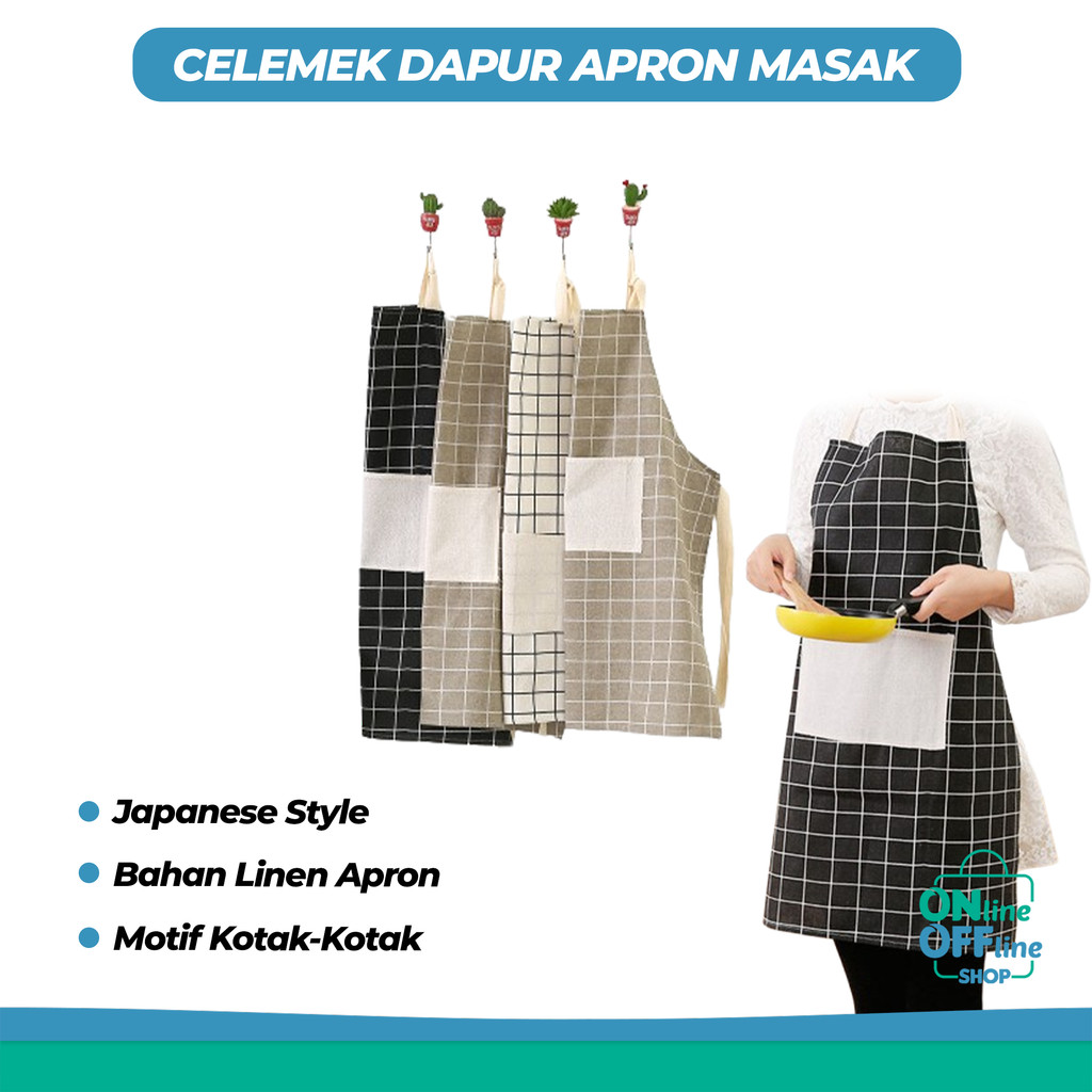 KATUN ผ้ากันเปื้อนทําอาหารผ้าฝ้ายลินินวัสดุพรีเมี่ยมสไตล์ญี่ปุ่นผ้ากันเปื้อนนําเข้าผ้ากันเปื้อนครัว 