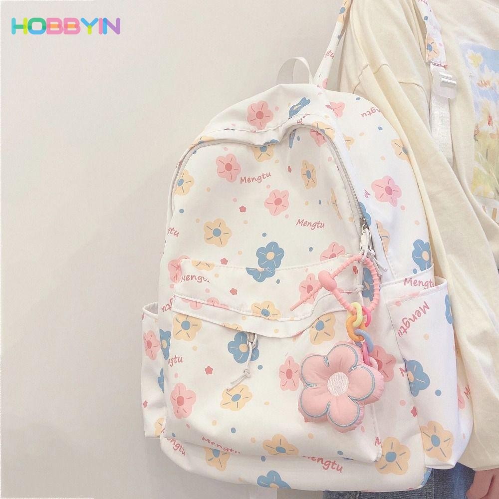 HOBBYIN กระเป๋าเป้สะพายหลัง กระเป๋าสะพายไหล่ โพลีเอสเตอร์ ขนาดใหญ่ จุของได้เยอะ ทนทาน น้ําหนักเบา พิมพ์ลายการ์ตูน เหมาะกับการเดินทาง ใส่แล็ปท็อป ไปโรงเรียน