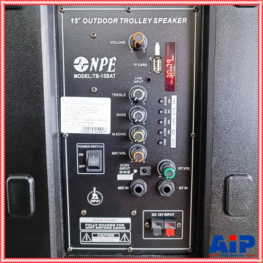 NPE TB-15BAT ลำโพงล้อลาก 15นิ้ว ตู้ลำโพงมีแอมป์ BLUETOOTH USB FM RECORD พร้อมไมค์ลอย 2 ตัว มีแบตในตัวชาร์จได้ มีล้อลา... - รูปที่ 5