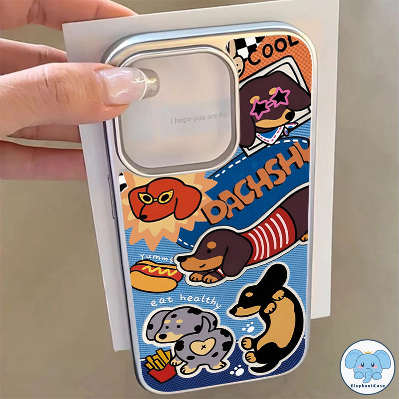 เคสรูปแมวดัชชุนด์ลายการ์ตูน IPhone 11 16 13 12 15 14 Pro Max XR X XS 8Plus 7Plus Max 7 8 16 Plus SE เคสลายเครยอนชินจัง - รูปที่ 5