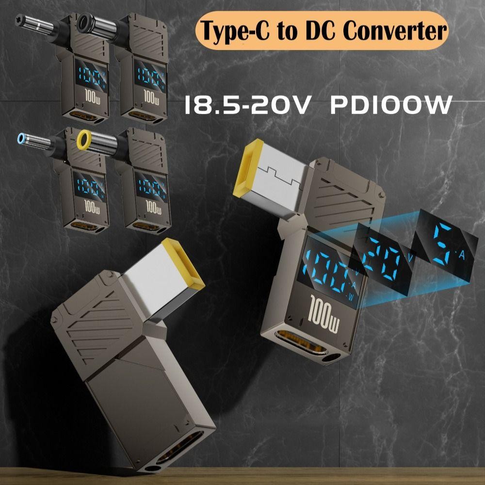 MACOLMPOLO ตัวแปลง USB-C เป็น DC, อะแดปเตอร์ Type-C เป็น DC ที่ชาร์จเร็ว, ขั้วต่อไฟแล็ปท็อปอัจฉริยะ PD 100W สําหรับ // Dell