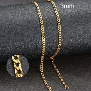 Vnox ผู้ชาย Cuban Link Chain สร้อยคอสแตนเลสสีดําทองสีชาย Choker colar เครื่องประดับของขวัญสําหรับเขา