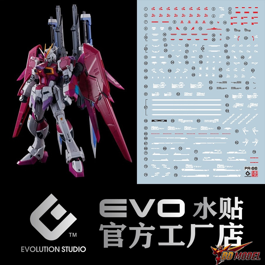 ✅พร้อมส่ง🔥 ดีคอลน้ำ DECAL EVO RG 1/144 Destiny Impulse สะท้อนแสงแบล็คไลท์